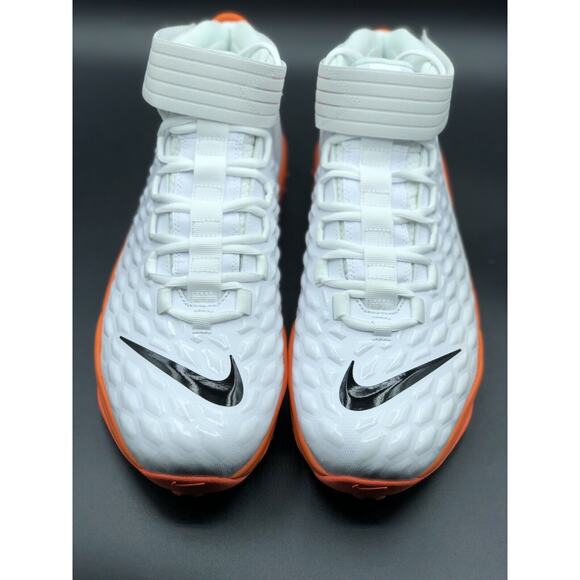Nike Force Savage Pro 2 Shark White Orange Football Cleats BV5448-100 Mens Sz 14 - Picture 2 of 12